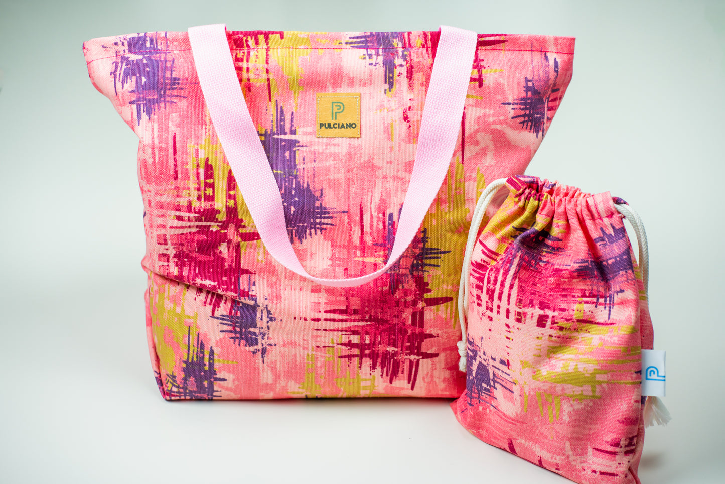 Pink Explosion beach tote bag