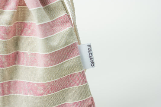 Pink and beige tote bag