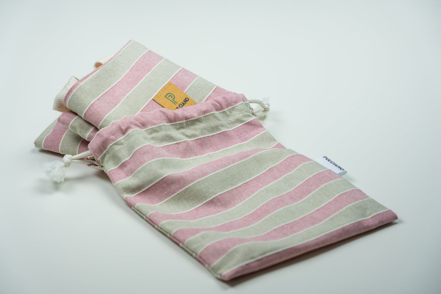 Pink and beige tote bag