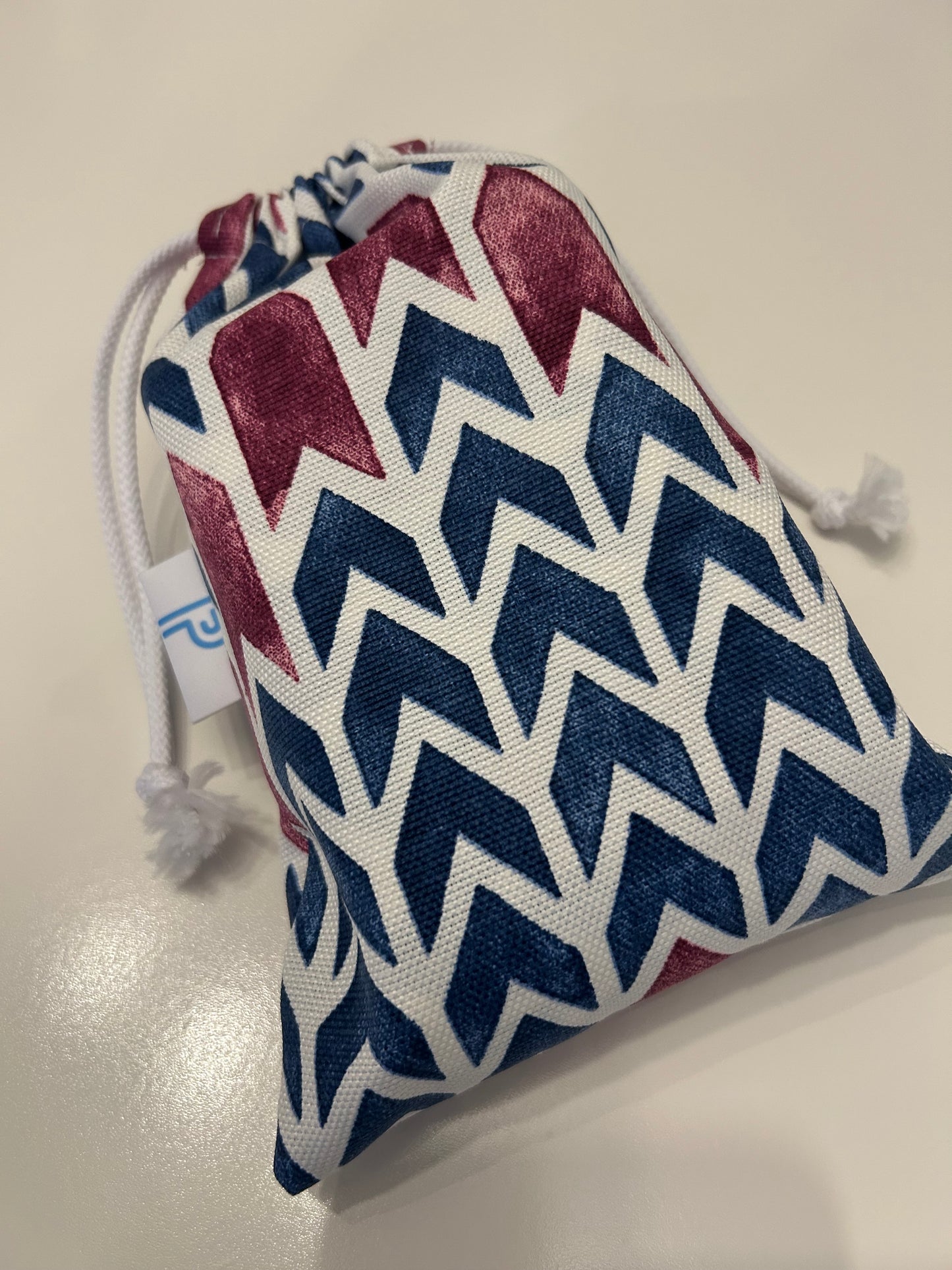 Chevron pink and blue tote bag