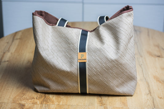 Faux leather tote